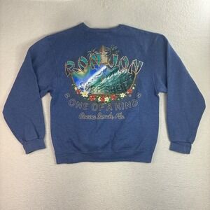 Ron Jon Surf Shop Crewneck Sweatshirt Men M Blue Cocoa Beach Florida Vintage Y2K